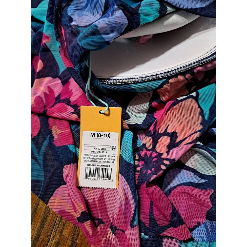 New Medium Size 8 10 Kona Sol Floral Tankini Swimsuit Bathing Suit Top NWT - Picture 10 of 10